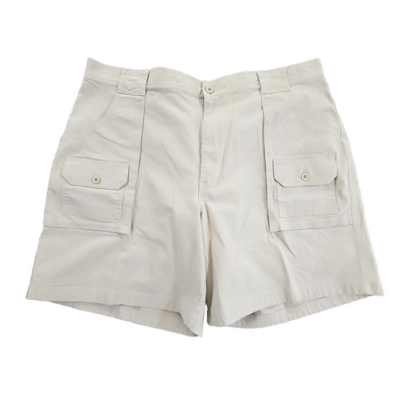 L.L. Bean Cargo Shorts Men’s 42 Cotton Spandex Stretch 7 Pockets OXY72 Beige - Picture 1 of 10